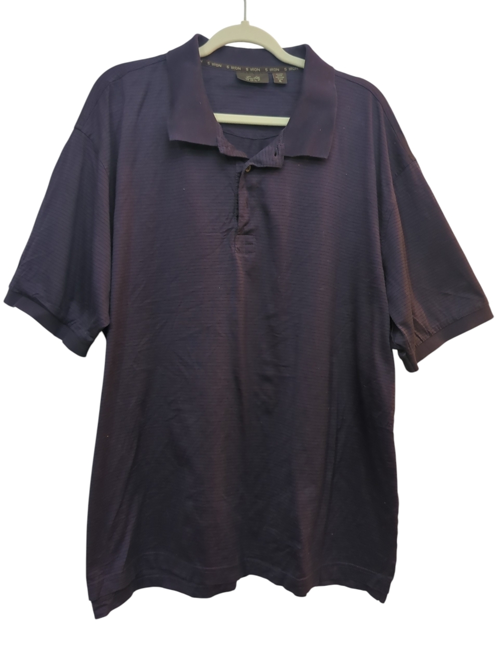 Tasso Elba Golf Polo Shirt Men’s XL Purple Striped Pima Cotton Short Sleeve